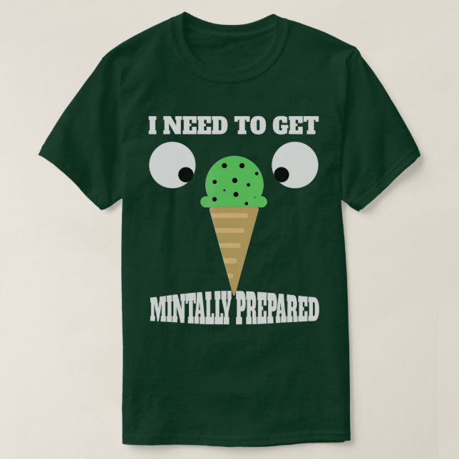 Funny Mint Chocolate Chip Ice Cream för Mint Kärle T Shirt (Design framsida)