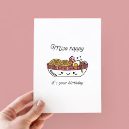 Funny Miso Ramen Birthday-platta kort