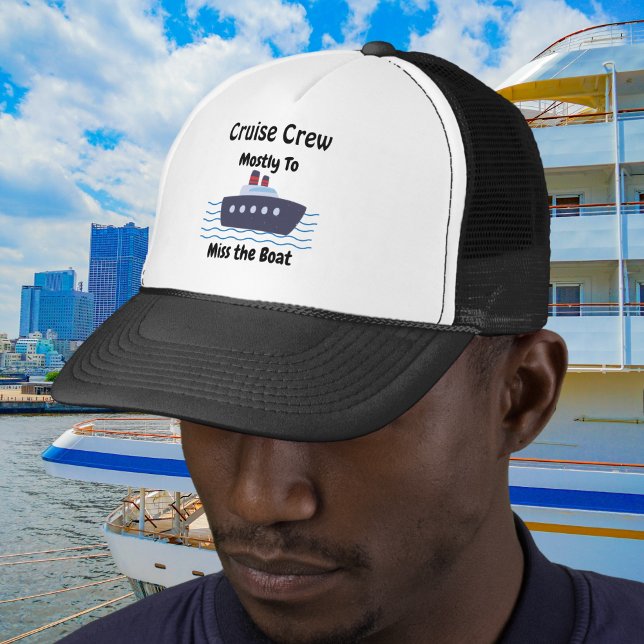 Funny Miss the Boat Black Personalize Keps (personalize with your own words)