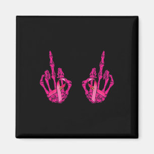 Funny Mitten Finger Curse Ord Breast Cancer Breas Magnet