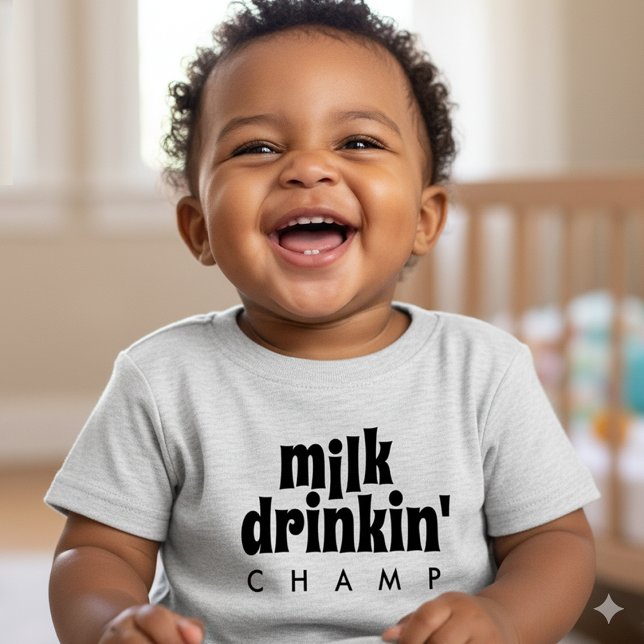 Funny Mjölk Drinkin'Champ T Shirt (Funny Milk Drinkin' Champ Baby Shirt Cover Photo)
