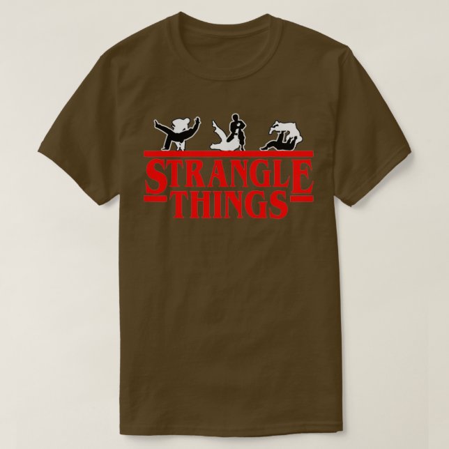 Funny MMA BJJ Strangle Sak Brazilian Jiu Jitsu T Shirt (Design framsida)