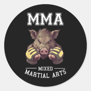 Funny Mma Boar - Thai Boxing Cage Fighting Runt Klistermärke