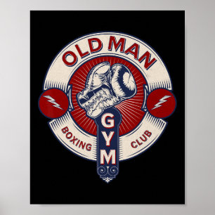 Funny Mma Old Man Boxing Klubb Combat Sports Appar Poster