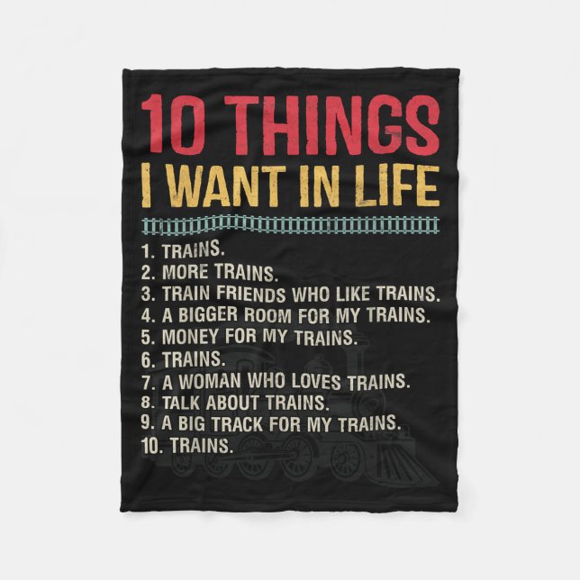 Funny Model Railroad Conductor Train Lover Locomot Fleecefilt (Framsidan)