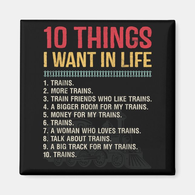 Funny Model Railroad Conductor Train Lover Locomot Magnet (Framsidan)