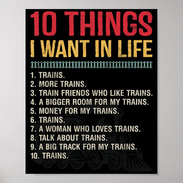 Funny Model Railroad Conductor Train Lover Locomot Poster (Framsidan)