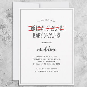 Funny Modern Baby Shower Inbjudningar