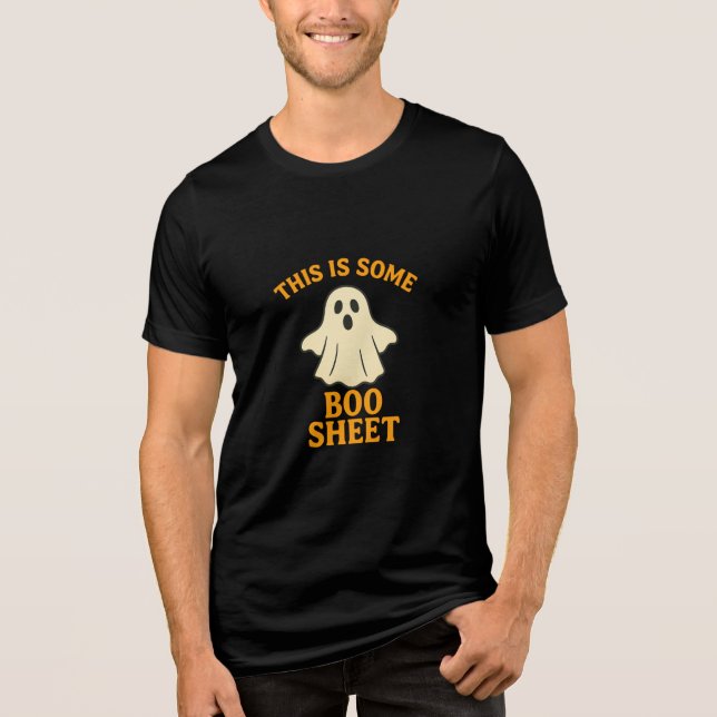 Funny Modern Cute Halloween Boo Lakan Ghost T Shirt (Framsida)