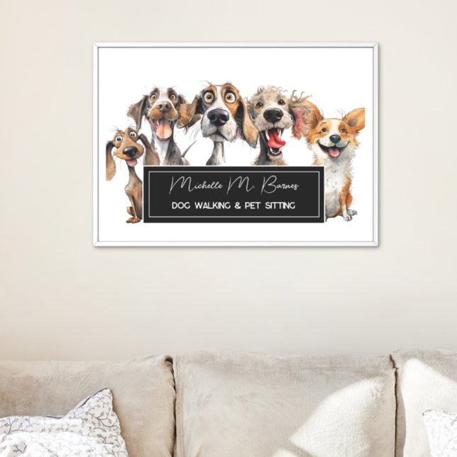 Funny Modern Dog Walker Pet Sitta Poster (Skapare uppladdad)