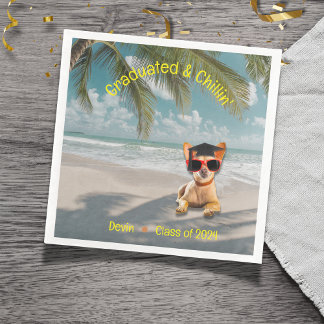 Funny Modern Hund Beach Studenten Pappersservett