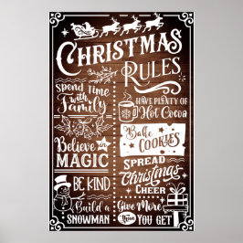 Funny Modern Jul Regler Poster Sign