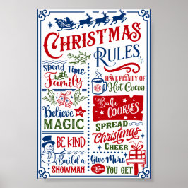 Funny Modern Jul Regler Poster Sign