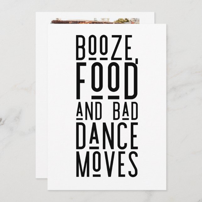 Funny Modern Photo Bröllop spara datum Meddelande (Fram/baksida)