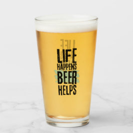 Funny Modern Pint Beer Glass Glaskopp