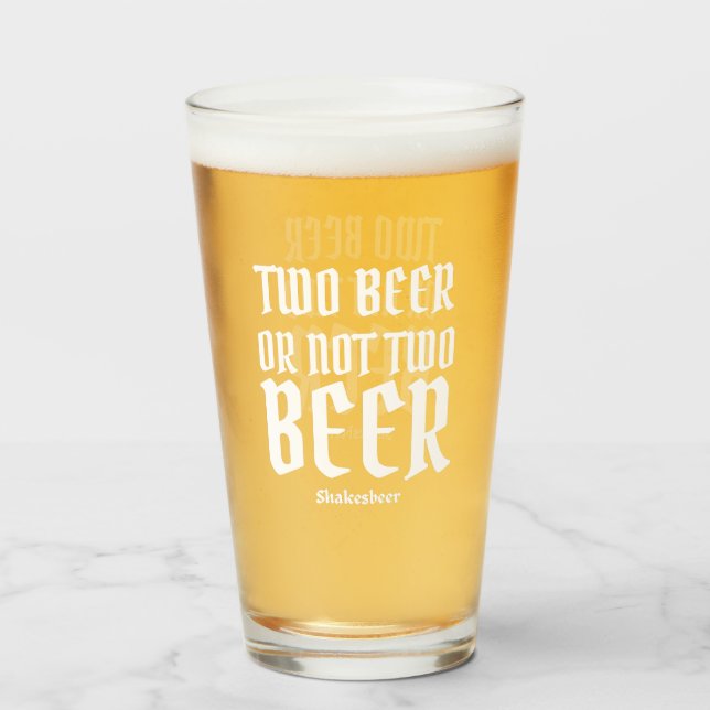 Funny Modern Pint Beer Glass Glaskopp (Framsida fylld)