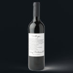 Funny Modern Script Bridesmaid Frieri Gift Vinflaska Etikett<br><div class="desc">Skicka frågan till dina brudtärnor med en flaska av vin och personlig vin. Den här designen innehåller ett modernt skript för frågan "Kommer du att vara min brud?" och roliga frågor att ställa. Anpassa den här etiketten med dina egna frågor om du vill göra den unik för dig! Ett underbart...</div>