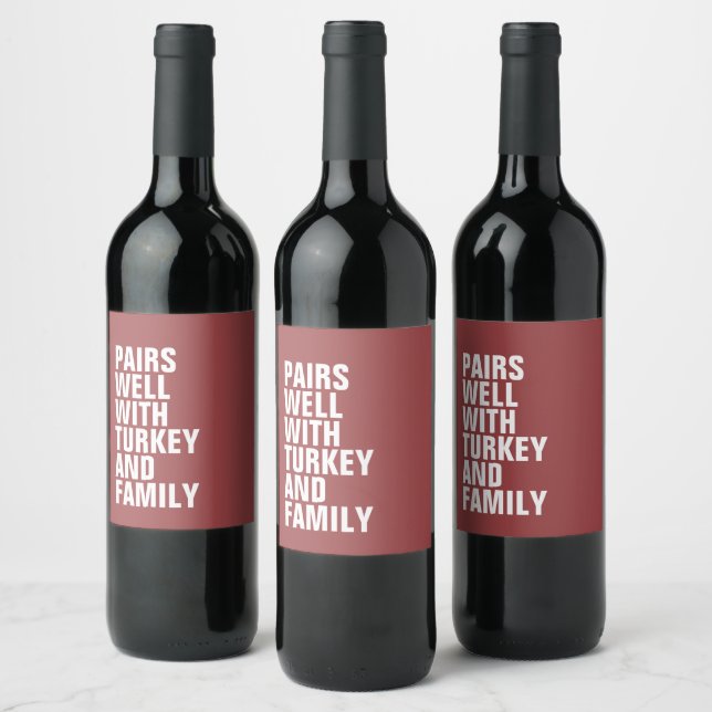 Funny Modern Thanksgiving Vinflaska Etikett (Flaskor)