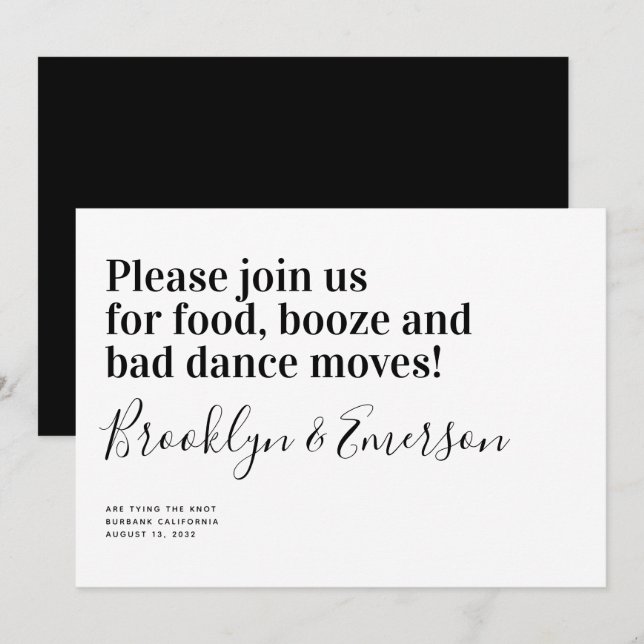 Funny Modern Typography Bröllop spara datum Datumet (Fram/baksida)