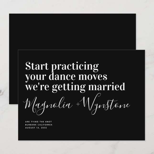 Funny Modern Typography Bröllop spara datum Datumet (Fram/baksida)