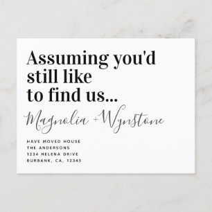 Funny Modern Typography Flytta House Meddelande Vykort