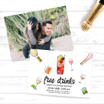 Funny Modern Unik fotofri drink Bröllop<br><div class="desc">Unika moderna,  funktionella fotofria drycker i Bröllop spara datum</div>