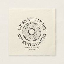 Funny Modern White Glaed Donut Treat Bröllop