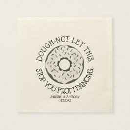 Funny Modern White Glaed Donut Treat Bröllop Pappersservett