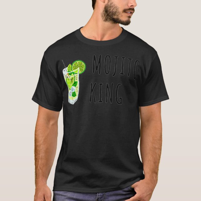 Funny Mojito King Lover Party Drink Bartender  T Shirt (Framsida)