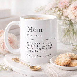 Funny Mom Definition Mug With Photo Grid Kaffemugg
