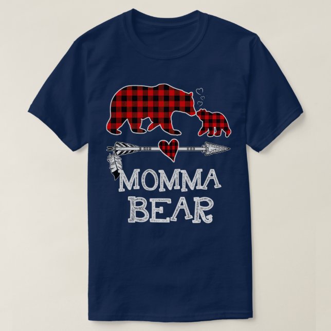 Funny Momma Bear Matching Familjens julbälte Re T Shirt (Design framsida)