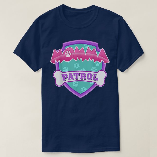 Funny Momma Patrol Mamma, Pappa, För manar kvinnor T Shirt (Design framsida)