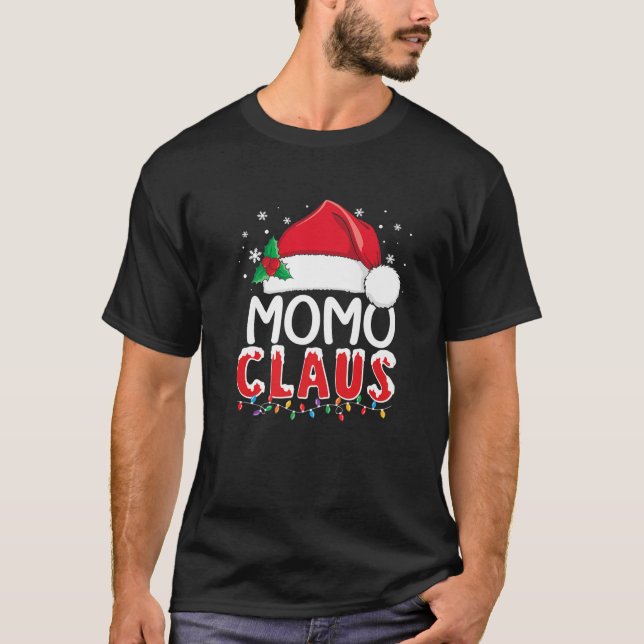 Funny Momo Claus jul Julafton Pajamas Santa T Shirt (Framsida)