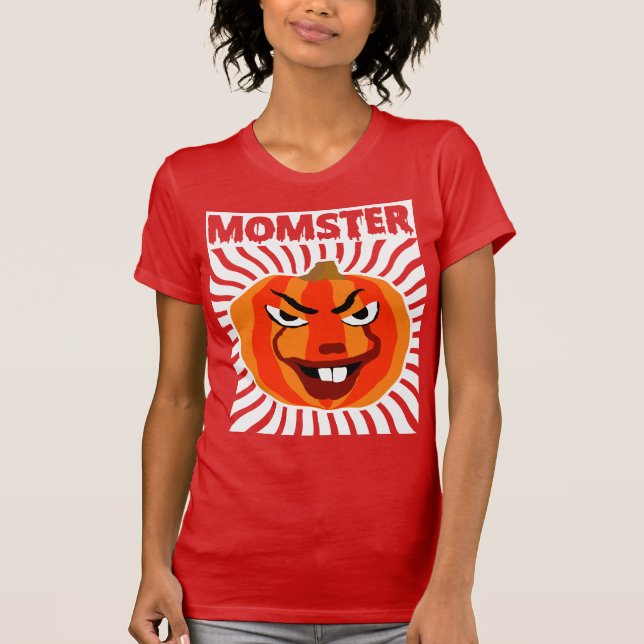 Funny Momster Halloween T-Shirt 🎃 Spooky Mamma Hu (Framsida)