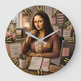 Funny Mona Lisa Administrative Assistant Office Stor Klocka
