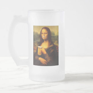 Funny Mona Lisa Beer Älskare Unik Gift Frostat Ölglas