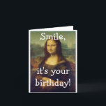 Funny Mona Lisa Birthday Card Kort<br><div class="desc">Lustigt födelsedagskort för alla åldrar!</div>