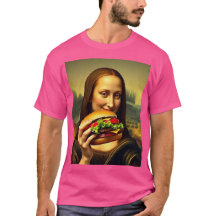 Funny Mona Lisa Burger T-Shirt