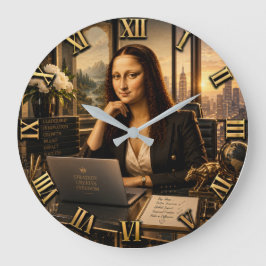 Funny Mona Lisa Businesswoman Executive Office Dec Stor Klocka