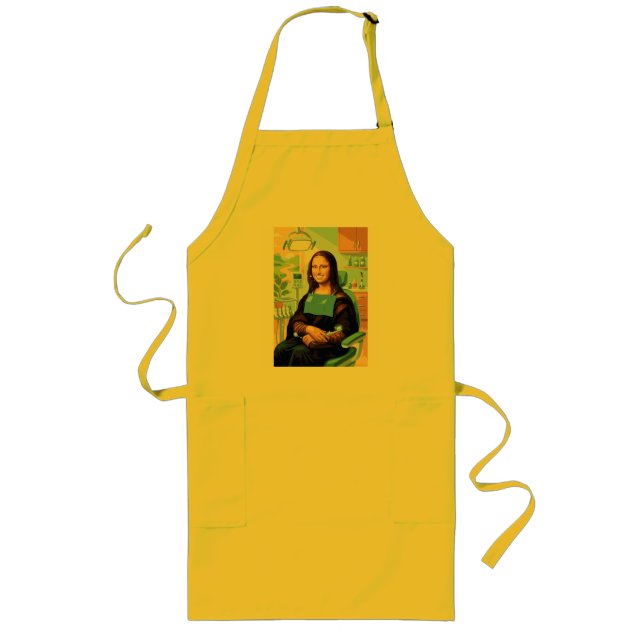 Funny Mona Lisa Dentist Dental Office Art Decor -  Långt Förkläde (Framsidan)