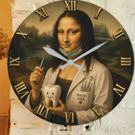 Funny Mona Lisa Dentist Dental Office Decor Stor Klocka