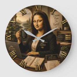 Funny Mona Lisa Entrepreneur Business Office Decor Stor Klocka