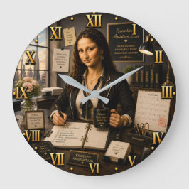 Funny Mona Lisa Executive Assistant Stor Klocka