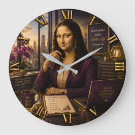 Funny Mona Lisa Financial Advisor Office Decor Stor Klocka