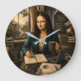 Funny Mona Lisa Financial Advisor Office Decor Stor Klocka