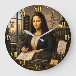 Funny Mona Lisa Manager Office Decor Stor Klocka