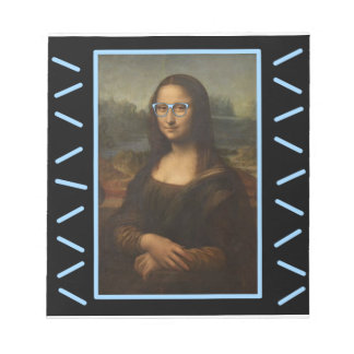 Funny Mona Lisa nerd glass Anteckningsblock