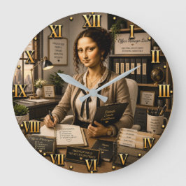 Funny Mona Lisa Office Manager Office Organization Stor Klocka