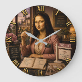 Funny Mona Lisa Real Estate Agent Stor Klocka