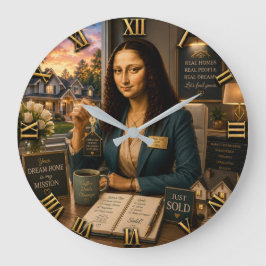 Funny Mona Lisa Realtor Real Estate Office Decor Stor Klocka